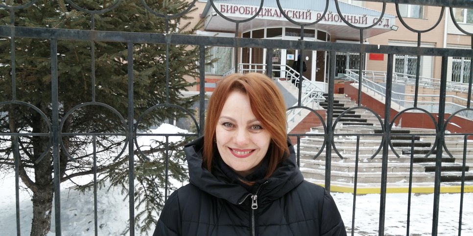 Sur la photo : Elena Reyno-Chernyshova. Birobidjan, le 17 février 2021