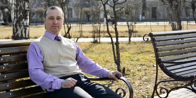 Auf dem Foto: Dmitry Maslov, April 2021