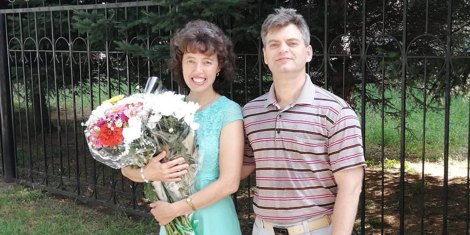 Nella foto: Natalia e Valery Kriger il giorno della sentenza, Birobidzhan