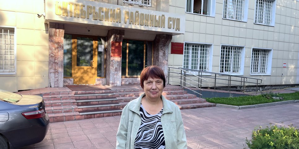Tatyana Oleynik after the verdict was announced. Novosibirsk, August 2023