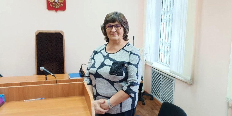 법정에 있는 타티아나 수실니코바. 2023년 11월.