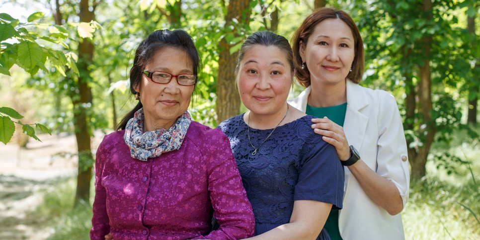 Kishta Tutinova, Tsagan Khalgayeva and Yekaterina Menkova