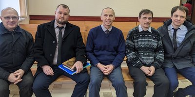 Слева направо: Олег Катамов, Сергей Науменко, Александр Стариков, Алексей Кузнецов и Александр Щетинин. 6 февраля 2024 года