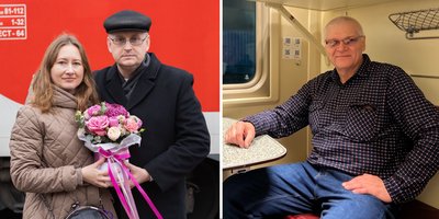 Izquierda: Aleksey Gorely con su esposa Inna. Derecha: Oleg Shidlovsky. 14 de noviembre de 2025